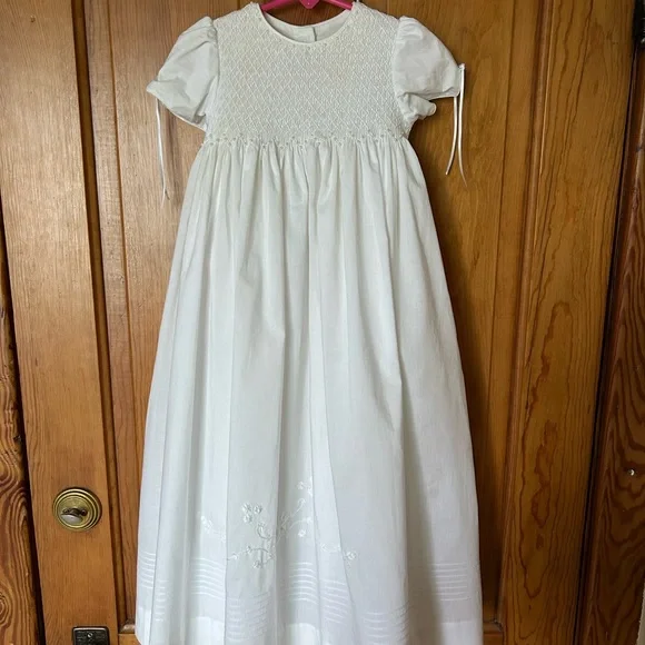 Isabel Garreton Beaded Pearl Christening Gown with Bonnet